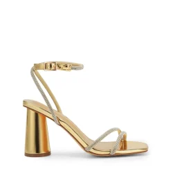 Cylindrical Ankle-Strap Heel Sandals