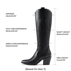 Dallas Embroidered Western Cowboy Knee High Boots