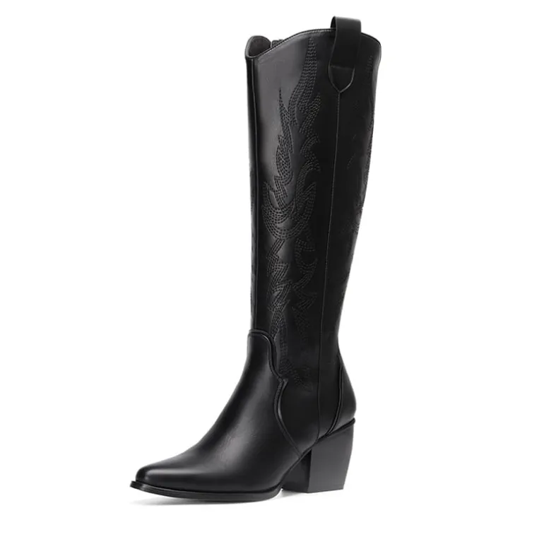 Dallas Embroidered Western Cowboy Knee High Boots