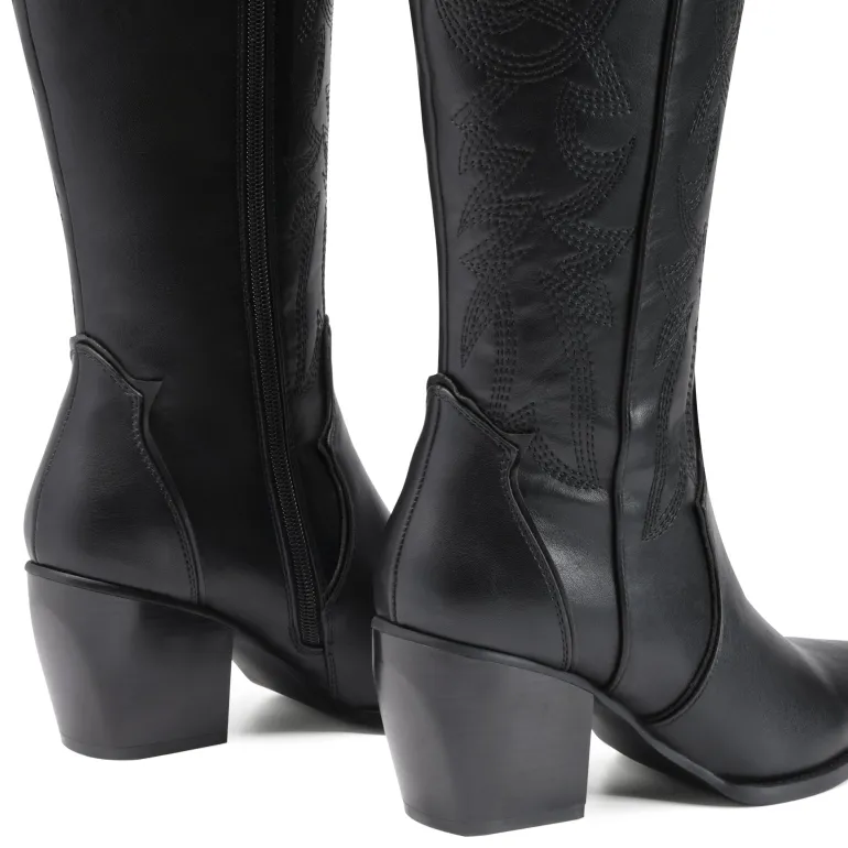 Dallas Embroidered Western Cowboy Knee High Boots