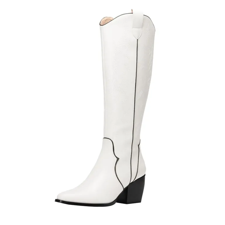 Dallas Embroidered Western Cowboy Knee High Boots