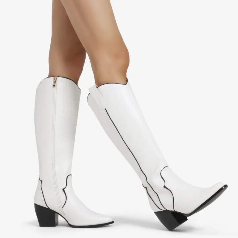 Dallas Embroidered Western Cowboy Knee High Boots