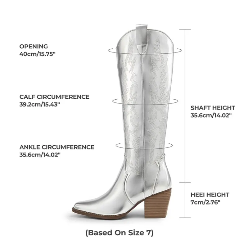 Dallas Embroidered Western Cowboy Knee High Boots