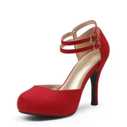 Double Ankle Strap Heel Pumps
