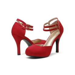 Double Ankle Strap Heel Pumps