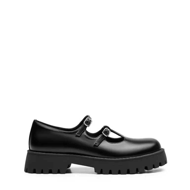 Double-strap Mary Jane Chunky Pumps