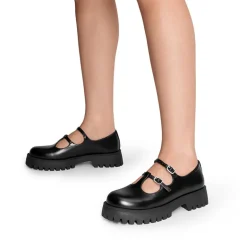 Double-strap Mary Jane Chunky Pumps