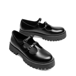 Double-strap Mary Jane Chunky Pumps