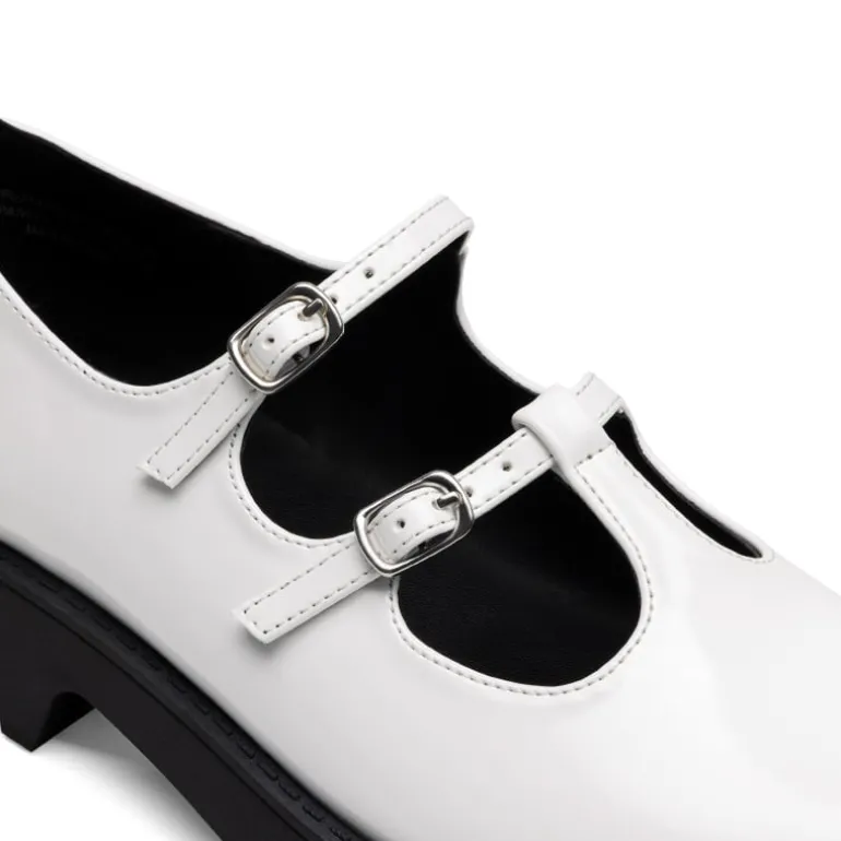 Double-strap Mary Jane Chunky Pumps