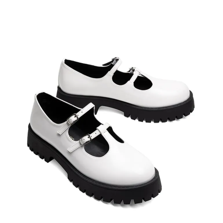 Double-strap Mary Jane Chunky Pumps