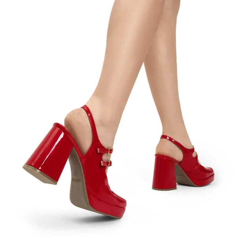 Double-strap Mary Jane Pumps