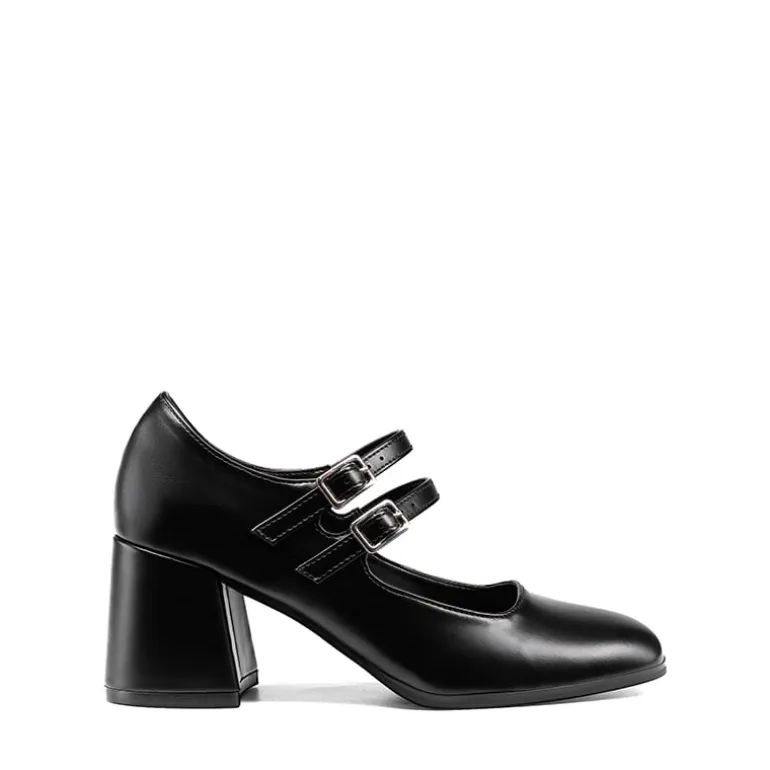 Double Straps Mary Janes Chunky Pumps