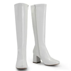 Dreamy Desire Square Toe Chunky Knee High Gogo Boots
