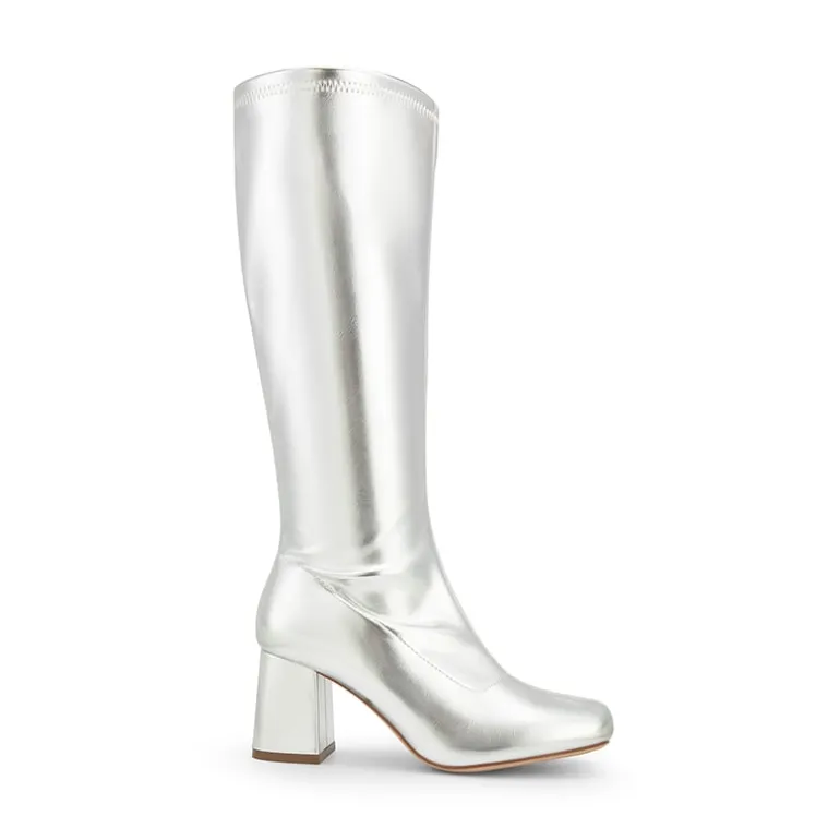 Dreamy Desire Square Toe Chunky Knee High Gogo Boots