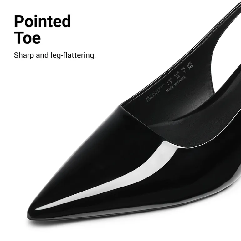 Dreamy Easy Elegance Pointed Toe Kitten Heel Slingback Heels