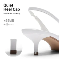 Dreamy Easy Elegance Pointed Toe Kitten Heel Slingback Heels