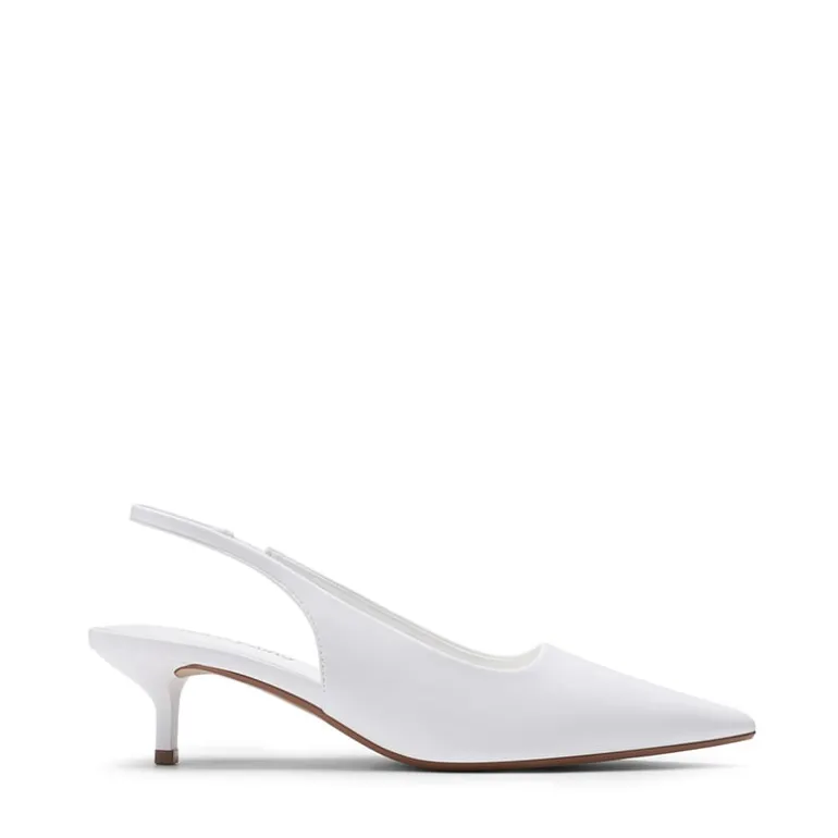 Dreamy Easy Elegance Pointed Toe Kitten Heel Slingback Heels