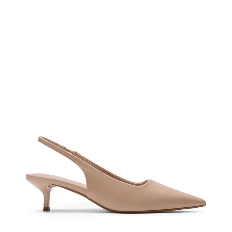 Dreamy Easy Elegance Pointed Toe Kitten Heel Slingback Heels