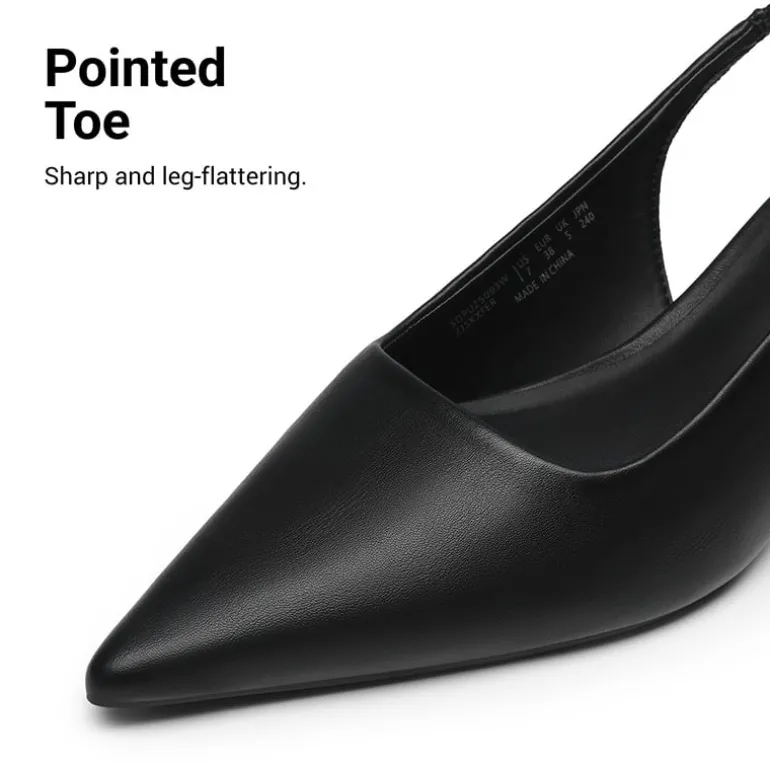 Dreamy Easy Elegance Pointed Toe Kitten Heel Slingback Heels