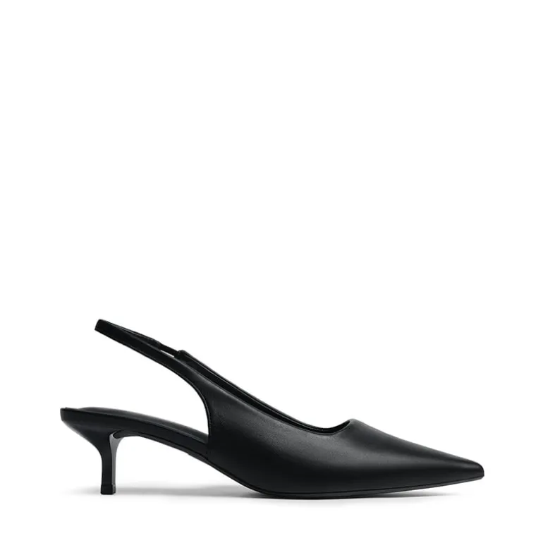 Dreamy Easy Elegance Pointed Toe Kitten Heel Slingback Heels