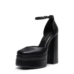 Dreamy High Chunky Square Toe Ankle Strap Platform Pumps