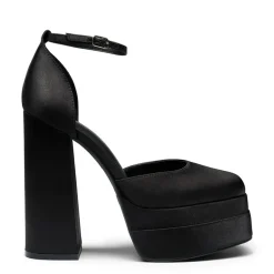 Dreamy High Chunky Square Toe Ankle Strap Platform Pumps