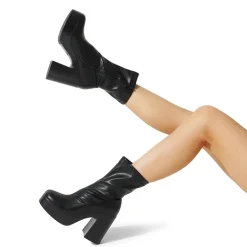 Dreamy Square Toe Platform Chunky Ankle Boots - Stella