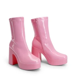 Dreamy Square Toe Platform Chunky Ankle Boots - Stella