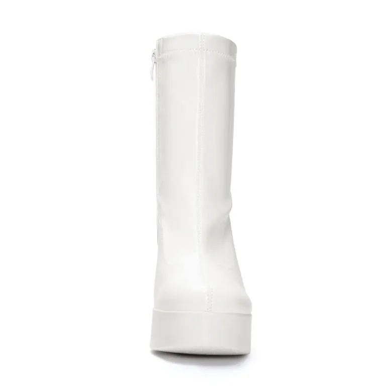Dreamy Square Toe Platform Chunky Ankle Boots - Stella