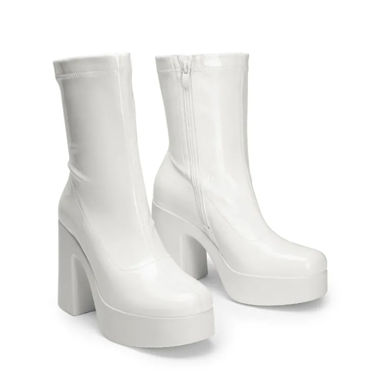 Dreamy Square Toe Platform Chunky Ankle Boots - Stella