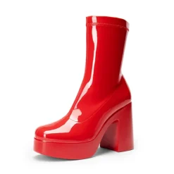 Dreamy Square Toe Platform Chunky Ankle Boots - Stella