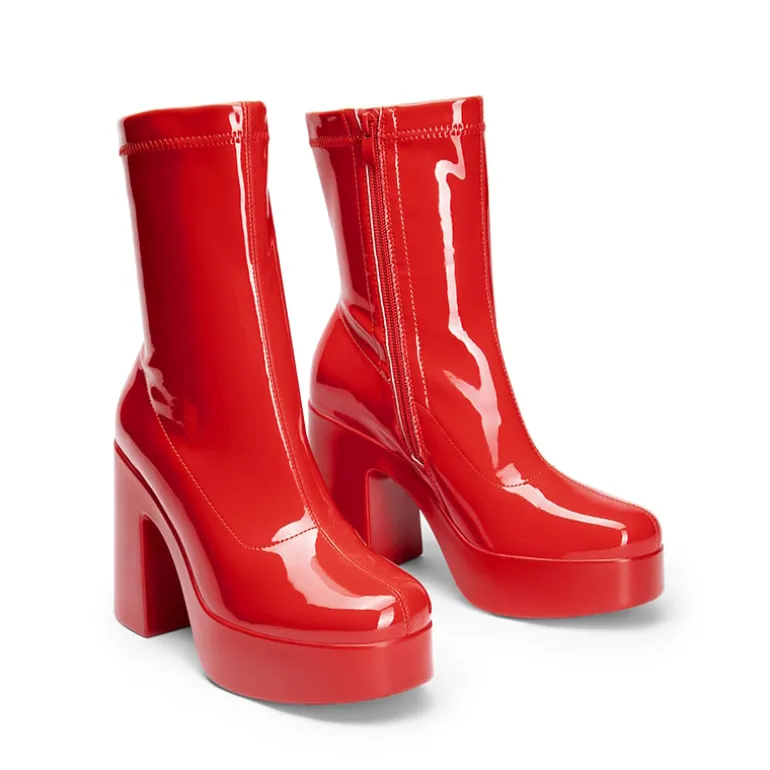 Dreamy Square Toe Platform Chunky Ankle Boots - Stella