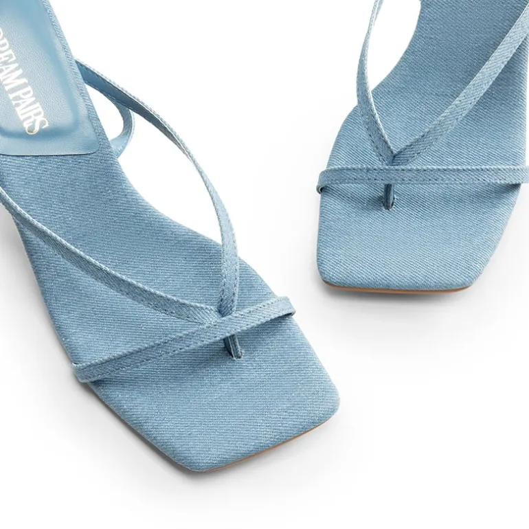 Dreamy Square Toe Strappy Kitten Heels