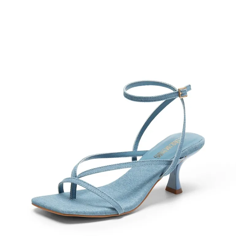 Dreamy Square Toe Strappy Kitten Heels