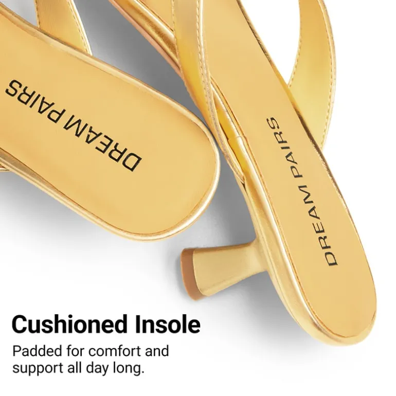 Dreamy Women’s Kitten Heel Thong Sandals