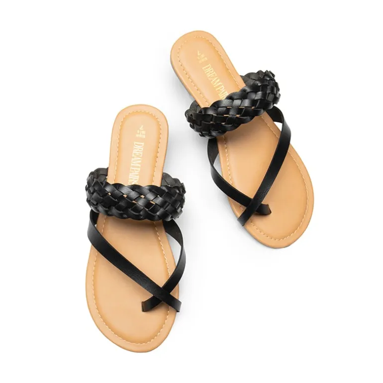Durable Braided Slide Flat Sandals