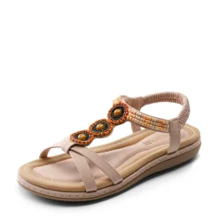 Elastic Ankle Strap Bohemian Flat Sandals