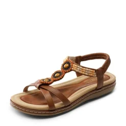 Elastic Ankle Strap Bohemian Flat Sandals