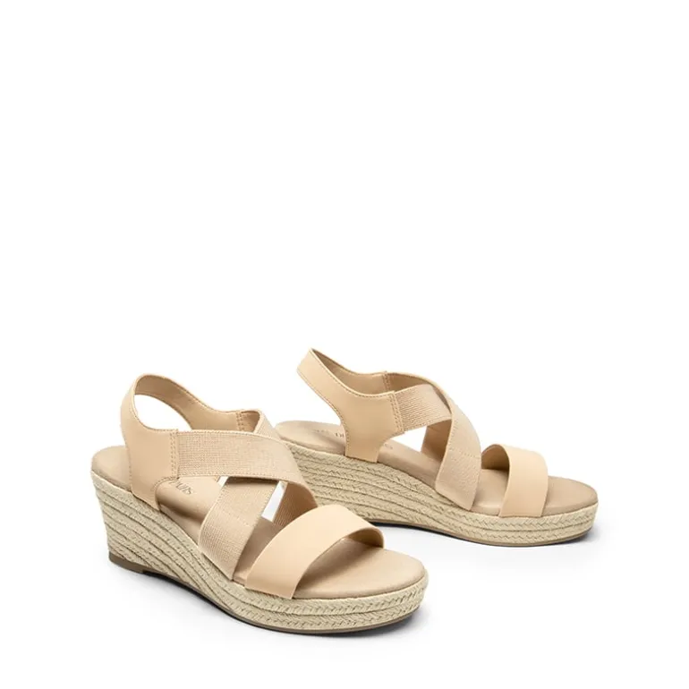 Elastic Ankle Strap Espadrille Wedge Sandals