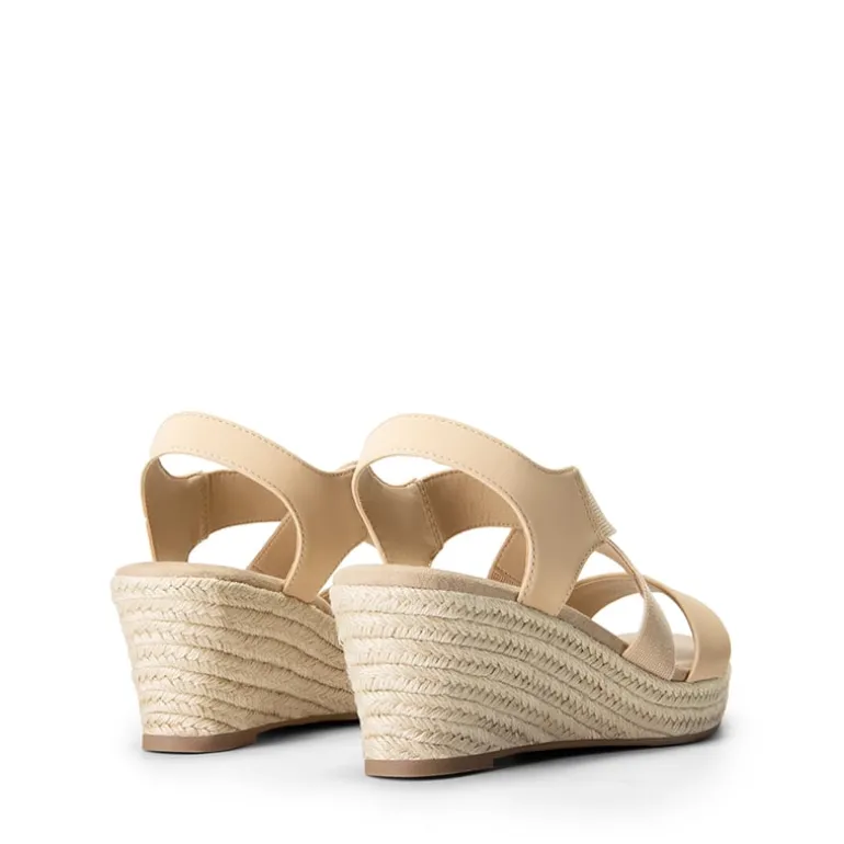 Elastic Ankle Strap Espadrille Wedge Sandals