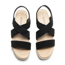 Elastic Ankle Strap Espadrille Wedge Sandals