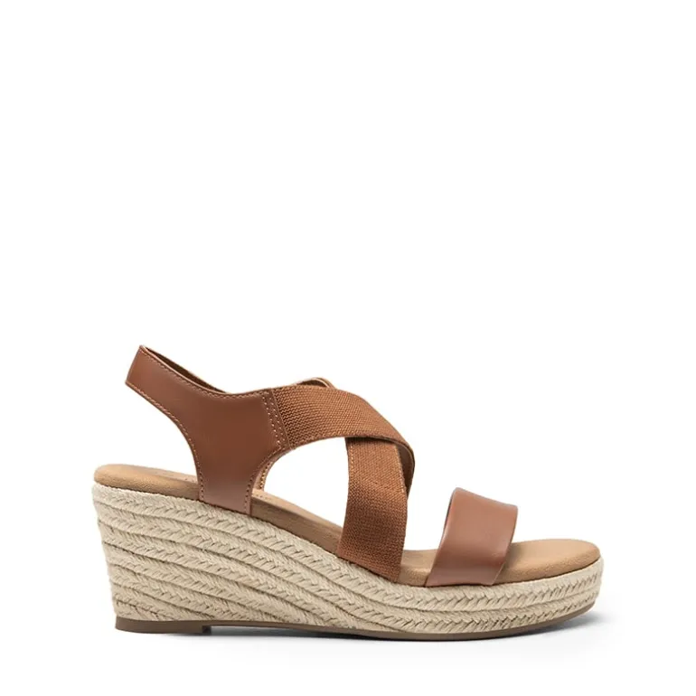 Elastic Ankle Strap Espadrille Wedge Sandals