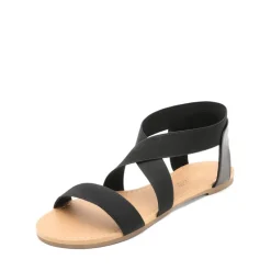 Elastic Ankle Strap Flat Sandals