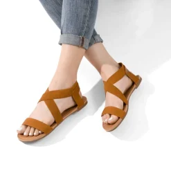 Elastic Ankle Strap Flat Sandals