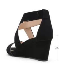 Elastic Ankle Strap Wedge Sandals