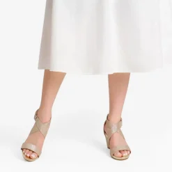 Elastic Ankle Strap Wedge Sandals