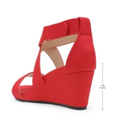 Elastic Ankle Strap Wedge Sandals