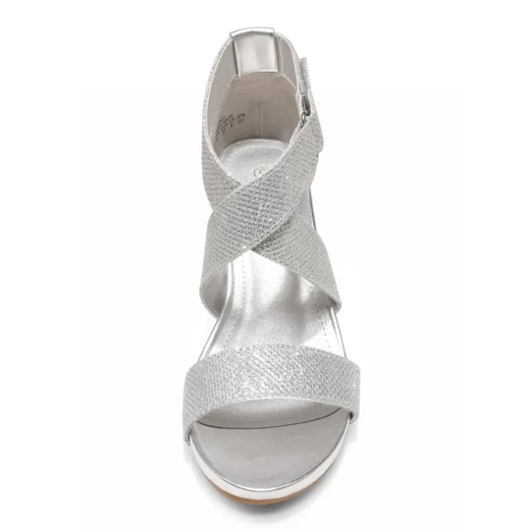 Elastic Ankle Strap Wedge Sandals