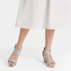 Elastic Ankle Strap Wedge Sandals
