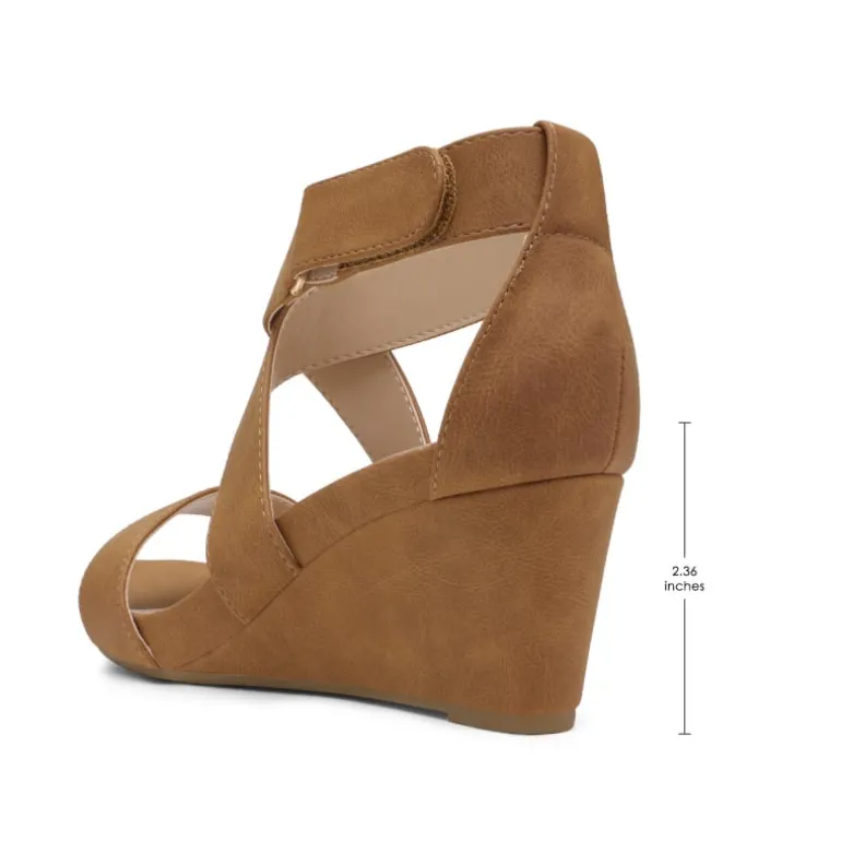 Elastic Ankle Strap Wedge Sandals